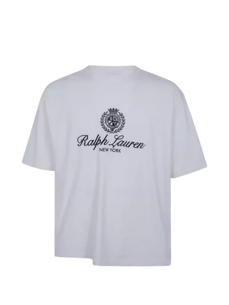 Tricou polo Polo Ralph Lauren cu autograf alb