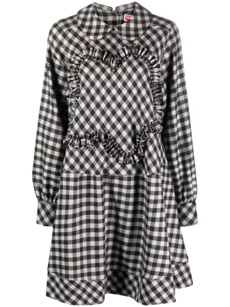 Rochie midi Kenzo în carouri negru