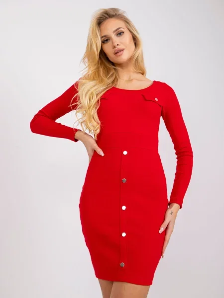 Rochie mini Fashionhunters cu dungi de costum roșu