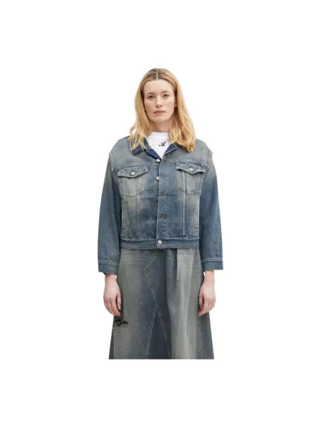 Maison Margiela kurtka jeansowa przejściowa oversize niebieski