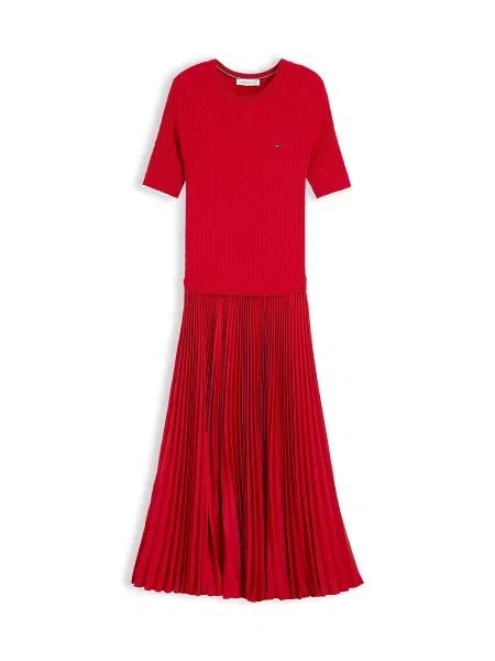 TOMMY HILFIGER Rochie tricotat roșu alb