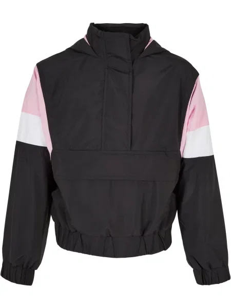 Urban Classics Přechodná bunda světle růžová / černá bílá