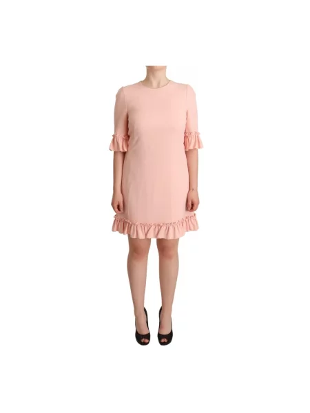 Sukienka mini Dolce And Gabbana z falbankami różowa