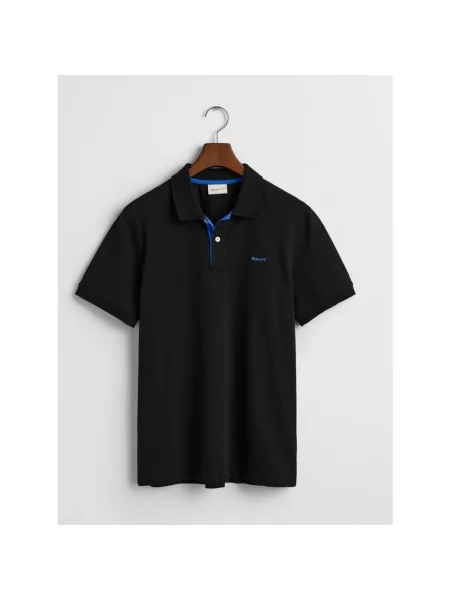 Polo Gant Contrast Pique czysty S czarne