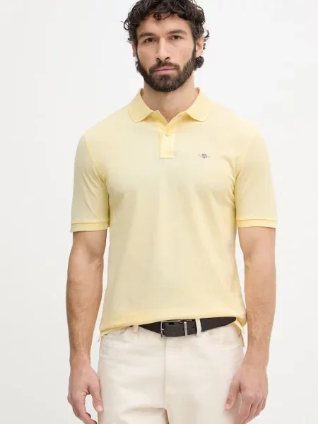 Tricou polo Gant galben