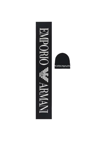Dzianinowa szal Emporio Armani czarna