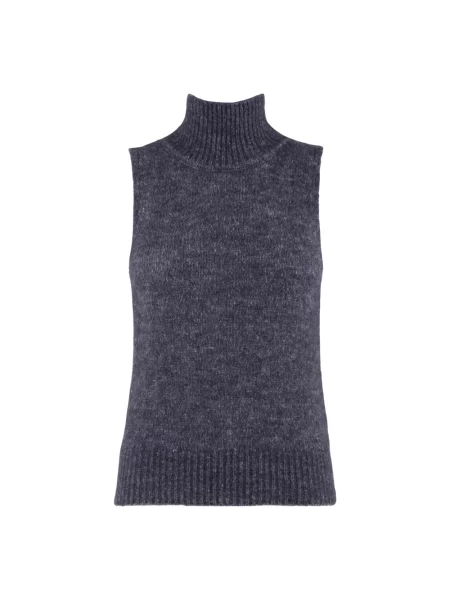 Sweter z golfem Nenette bez rękawów niebieski