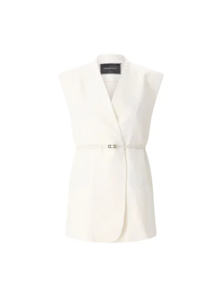 Lniana długa kamizelka Fabiana Filippi biała