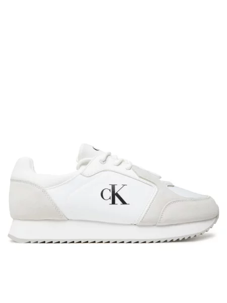 Laisvalaikio batai Calvin Klein Jeans Retro Runner Sock Lace Up Ny-Su balta