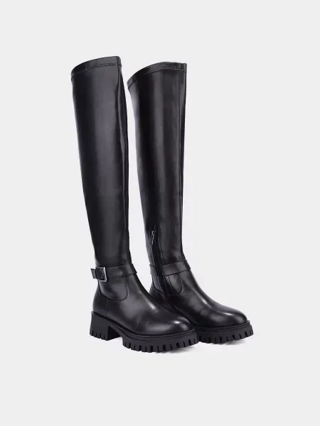 Шкіряні Ботфорти MIRATON чорний
