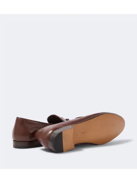 Pantofi loafer The Row din piele maro