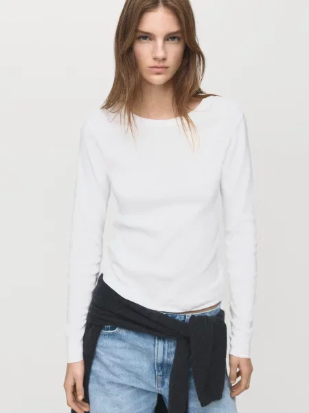 Лонгслів MANGO білий