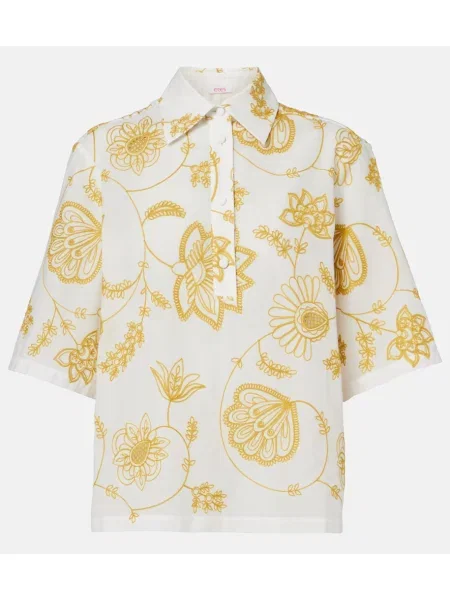 Cămașă Eres cu broderie galben