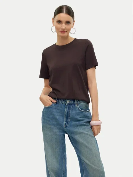 Vero Moda Tričko Paulina Regular Fit hnedá