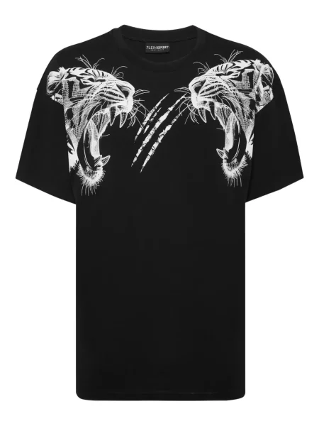 Tricou sport Plein Sport cu dungi de tigru negru