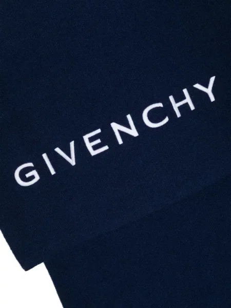 Siuvinėtas megztas šalikas Givenchy mėlyna