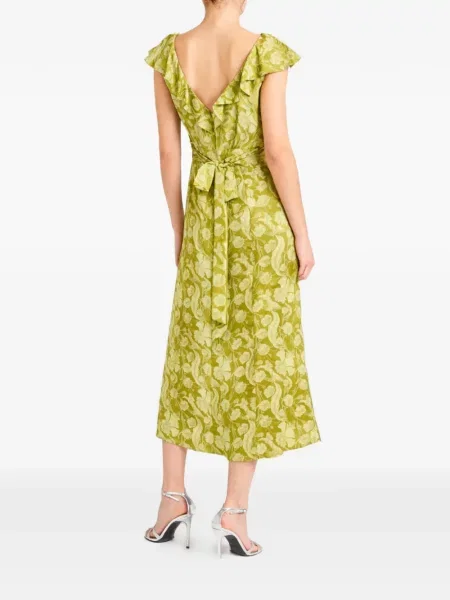 Rochie Temperley London cu model floral cu imagine verde