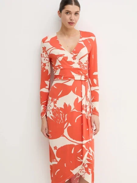 Marc O'Polo rochie midi evazati portocaliu