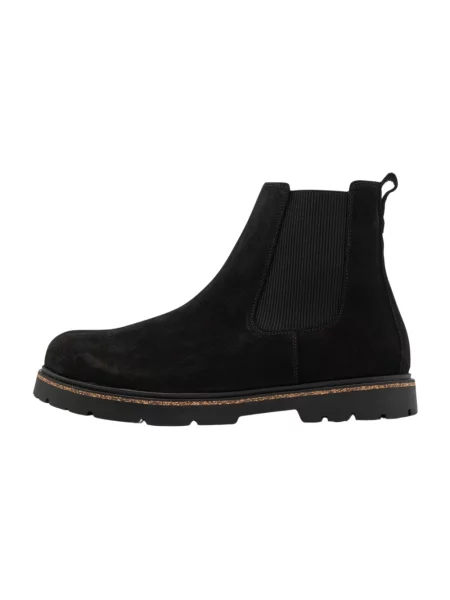 Botki Birkenstock zamszowe wsuwane czarne