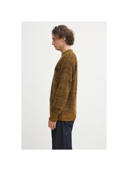 No Problemo sweter z dodatkiem wełny Mosca Crew Neck lekki żółty