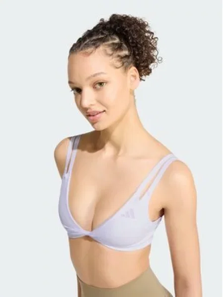 Podprsenka adidas Optimé Workout Reversible Twist Light Support Bra Frozen Purple M fialová