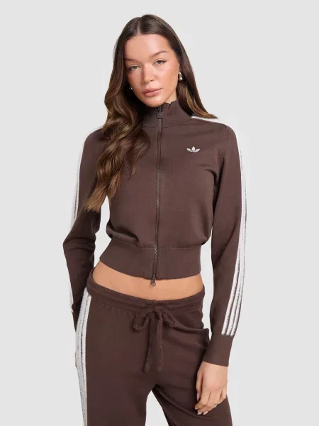 Adidas Bluza Rozpinana Knit Fb Tt brązowa