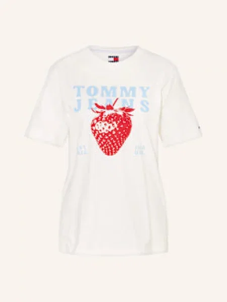 Tommy Jeans T-Shirt weiss biała