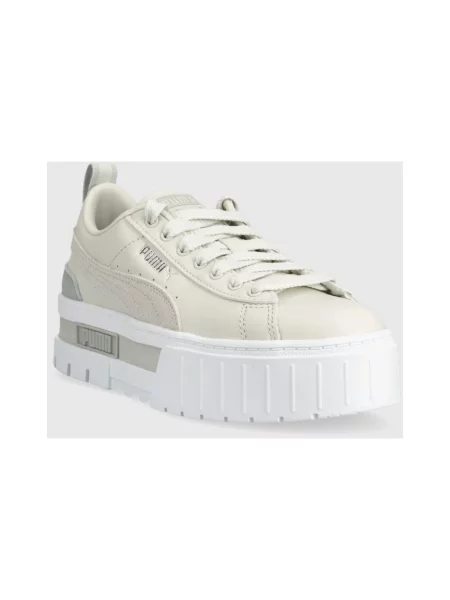 Puma buty Mayze Lth biały na platformie szare