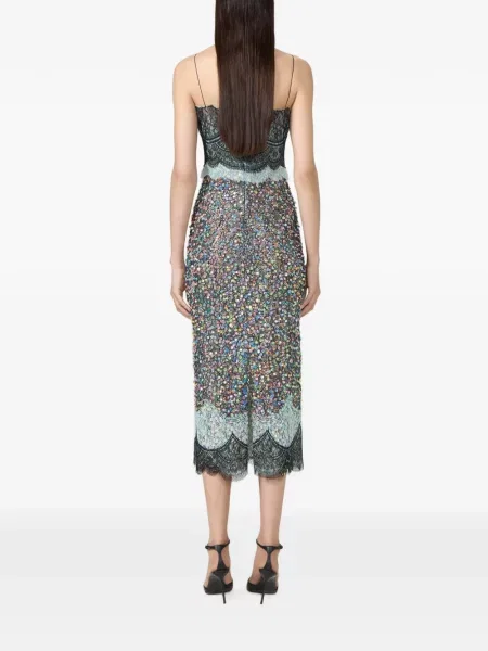 Rochie midi Costarellos din dantelă albastru