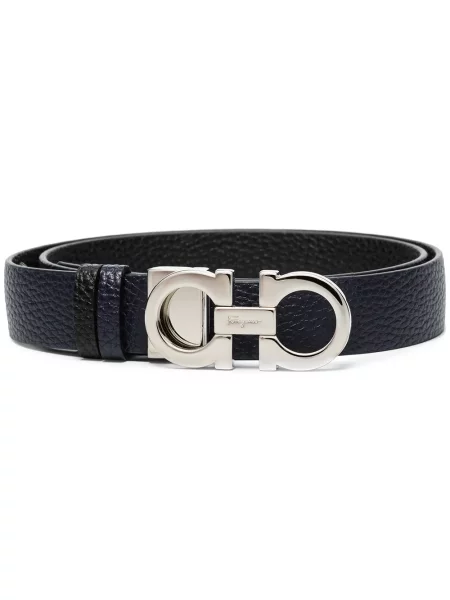 Pasek Salvatore Ferragamo dwustronny niebieski
