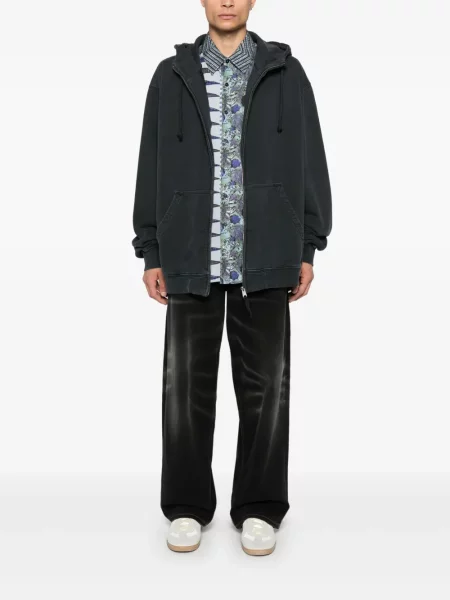 Hanorac cu glugă Maison Margiela cu broderie gri