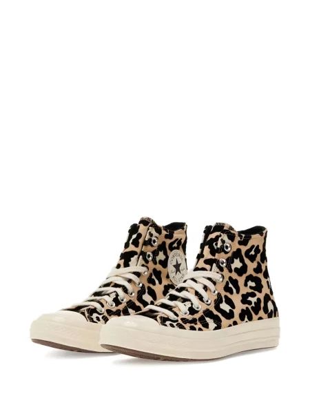 Sneakerși Converse Chuck 70 cu platformă cu imagine cu model leopard maro