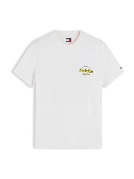 Tommy Jeans Tričko nebeská modř / žlutá / černá bílá