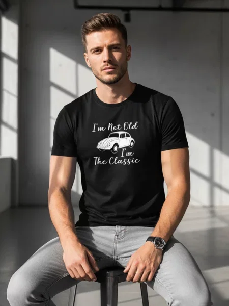 T-shirt z nadrukiem I'm Not Old Dstreet czarny