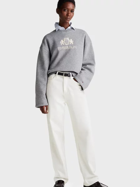 Широкий свитшот Tommy Hilfiger серый