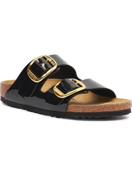 Birkenstock Papucs Arizona Big Buckle bőr hozzáadásával fekete