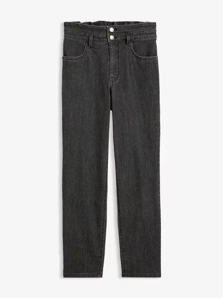 Jeansy mom high waist wygodny pas szare