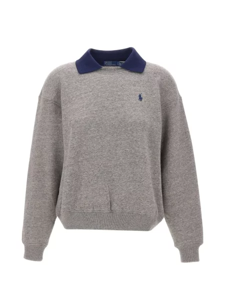 Gulerat tricou polo Polo Ralph Lauren din fleece gri