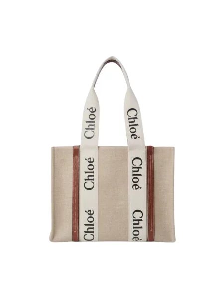 Shopperka Chloã© skórzana biznesowa beżowa