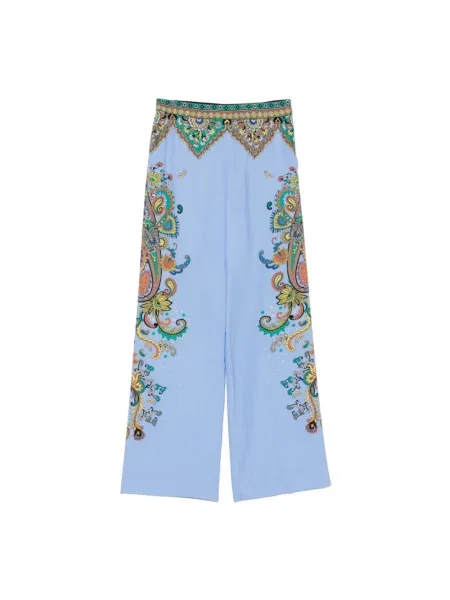 Wielobarwność spodnie Etro niebieskie