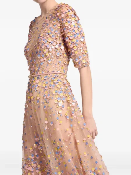Rochie mini Elie Saab cu paiete de costum roz