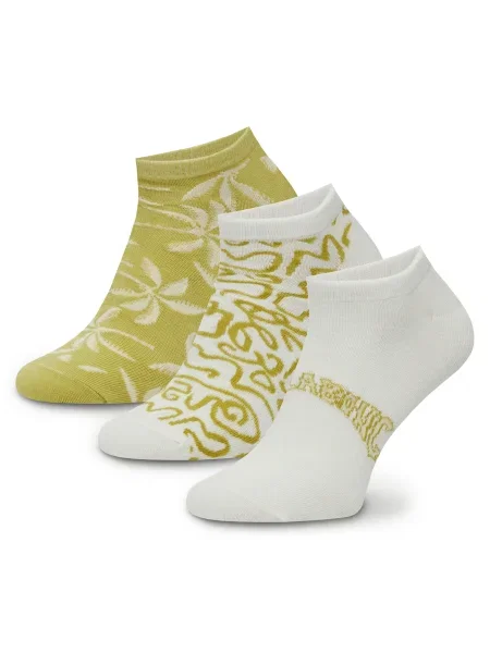 Billabong Set de 3 perechi de șosete joase unisex alb