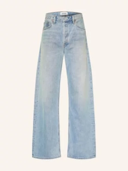 Agolde Jeansy Afton Jean O Kroju Regular Fit blau