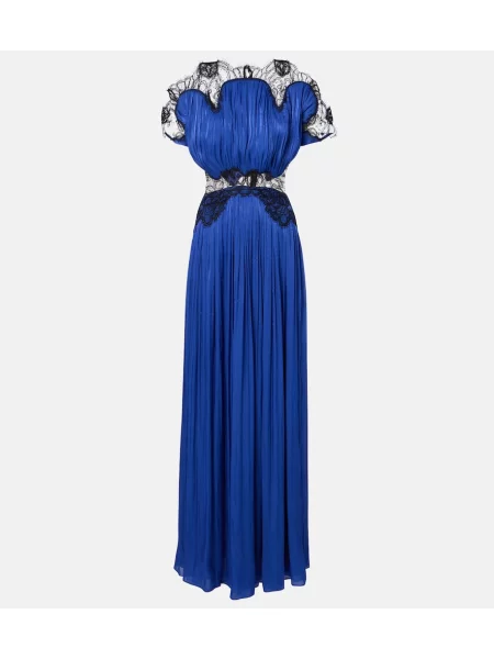 Rochie Costarellos de catifea albastru