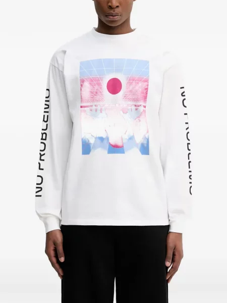 Tricou No Problemo cu imagine alb