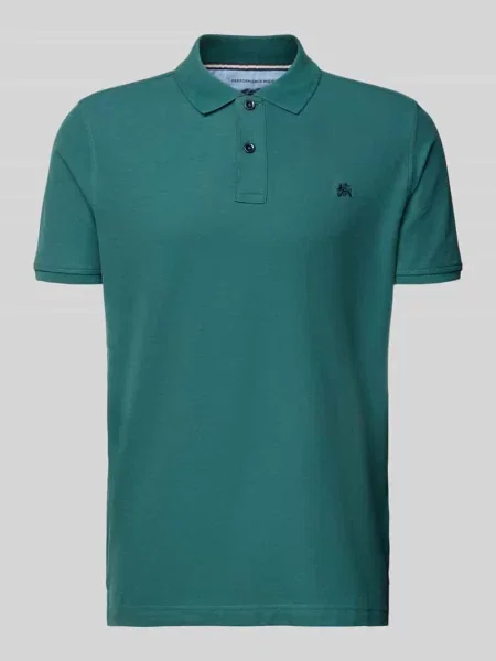 Koszulka polo z wyhaftowanym logo model PERFORMANCE' Lerros zielone