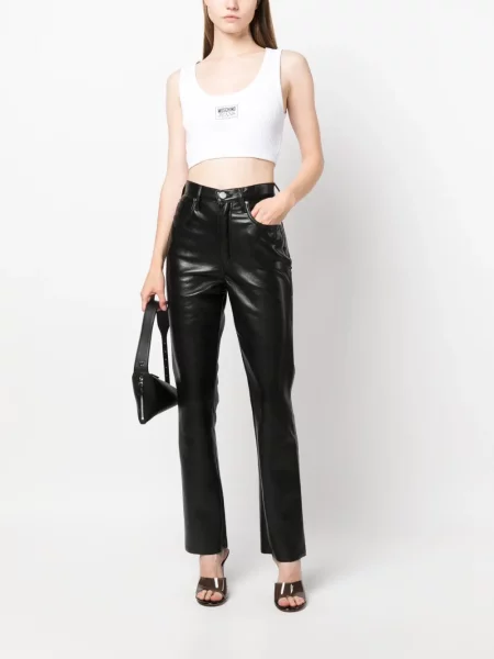 Top Moschino Jeans cu broderie alb