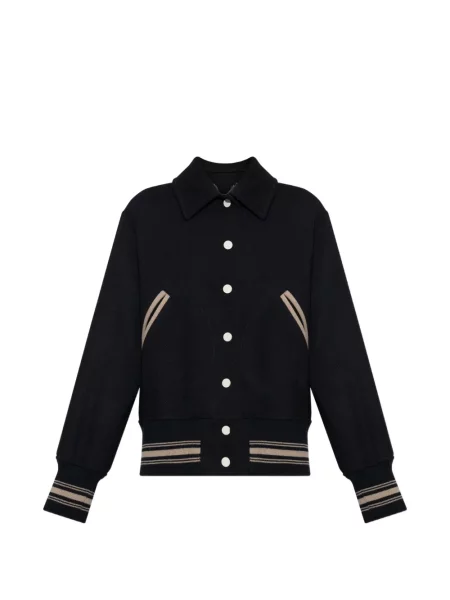 Geacă bomber Golden Goose cu broderie de lână albastru