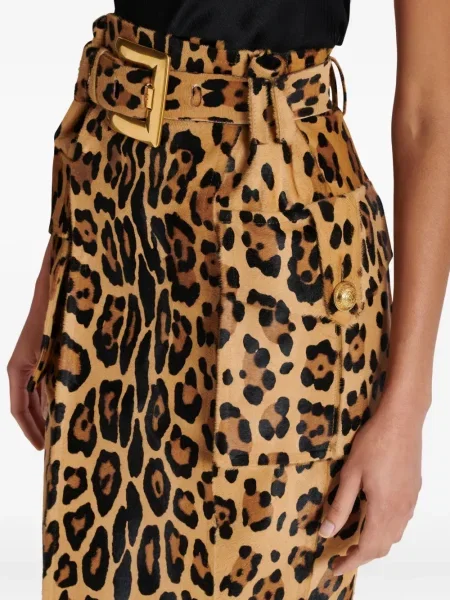 Fustă Balmain cu imagine cu model leopard