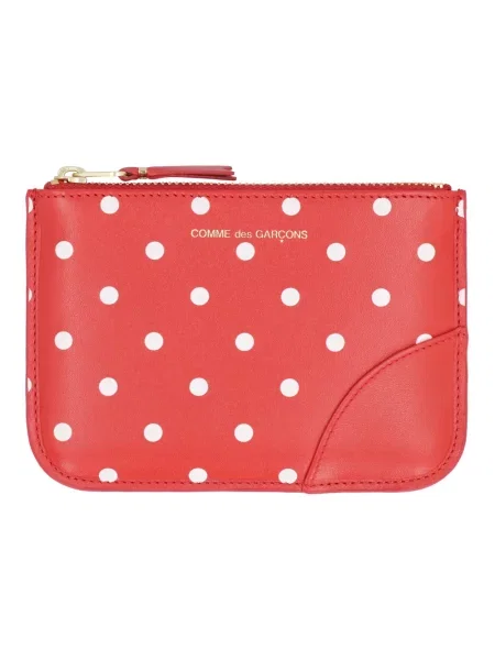 Torebka Comme Des Garcons skórzana w grochy czerwona